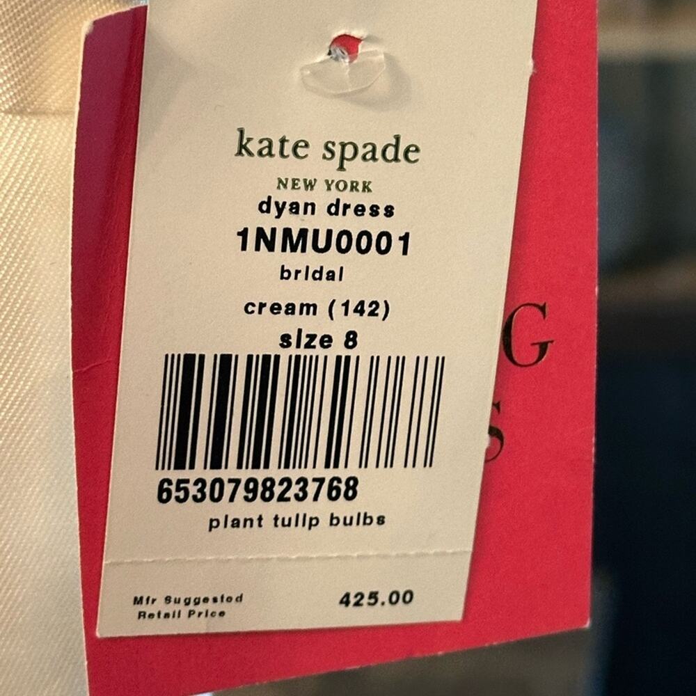 Kate Spade NWT Cream Pearl V-Neck Wedding Belles Dyan Bridal Dress 425.00 SZ 8 - Picture 4 of 8